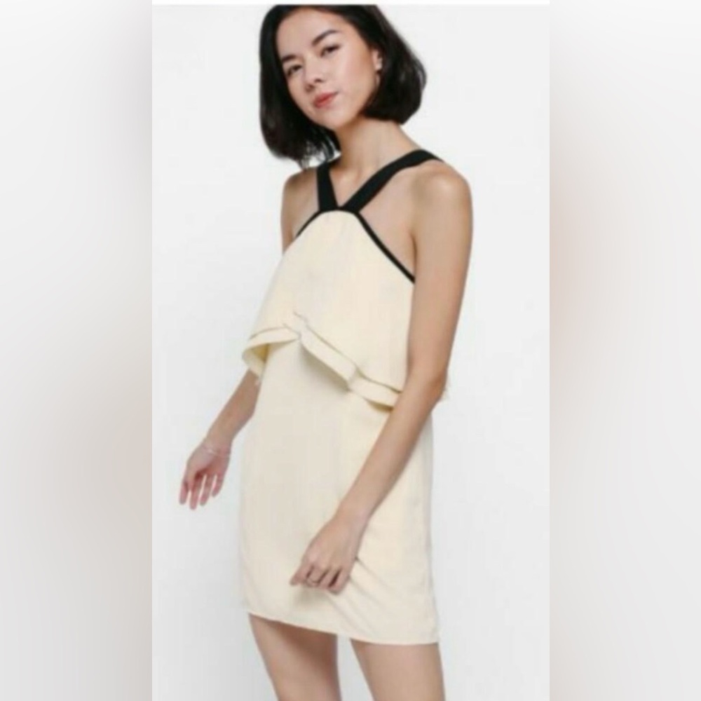Chic Cream Halter Mini Dress